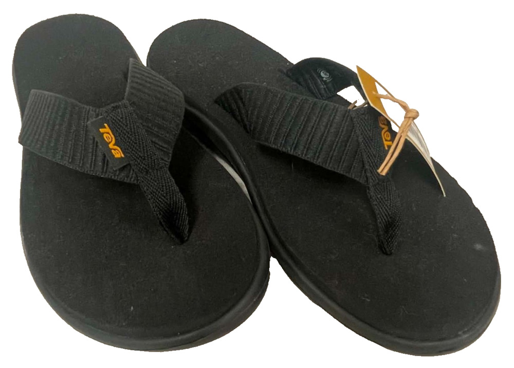 Teva Voya Flip Women’s Sandals Size 6 Black Thong Flip Flops Comfort Mush New